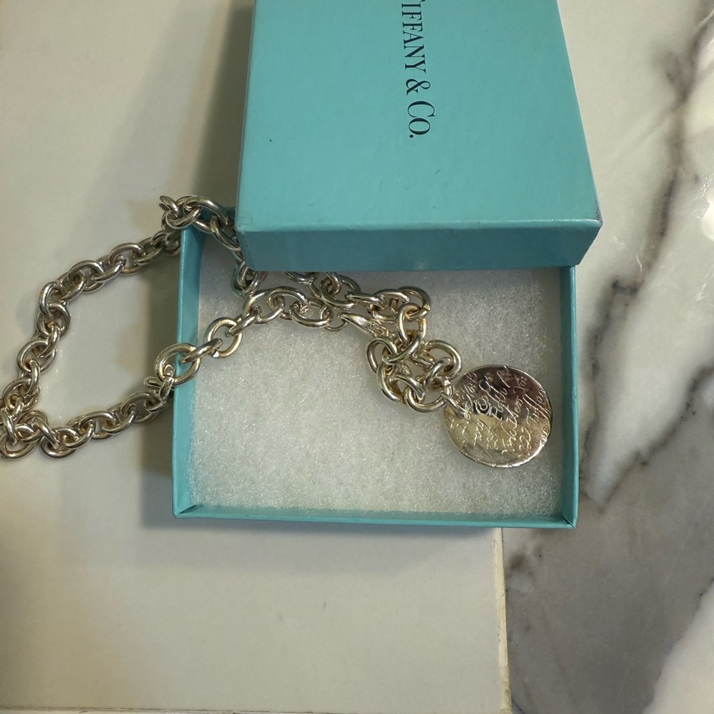 Tiffany & Co Silver Classic Necklace with Round Pendant